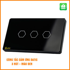 Công Tắc Cảm Ứng Datic - 3 Nút Màu Đen