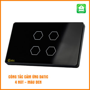 Công Tắc Cảm Ứng Datic - 4 Nút Màu Đen